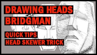 George Bridgman heads features and faces  Skewering Heads Drawing Demo [upl. by Fink]