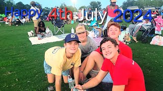 4th of July family firework show with love and drone   2024 [upl. by Eecal]