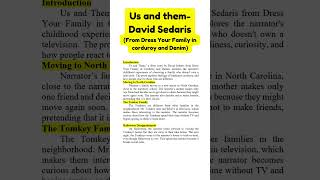 Us and them  David Sedaris Instant Essay for ExamSuccess EnglishPartIIARsummaryguidance viral [upl. by Mateo]