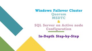 DAY6Windows Failover Cluster Disk Quorum MSDTC and SQL Server on Cluster Configuration [upl. by Margreta277]