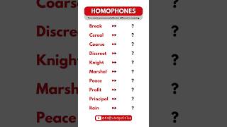 Common Homophones in English english shortfeed [upl. by Consalve]