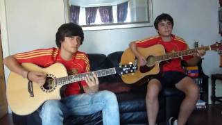 Waka Waka This Time For Africa EnglishSpanish Shakira Acoustic Cover with danceCampeones [upl. by Yerg126]