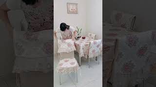 Part 64 chair set chair cushion tablecloth dining table and chair cover chair cover tablecloth set [upl. by Justinn85]