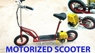 Build a Motorized Scooter at home  Using 4stroke Engine  Tutorial [upl. by Yroffej]