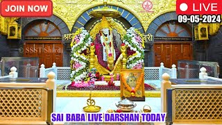 🔴Sai Baba Live Darshan Today  09 May 2024  Thursday  Saibaba  Shirdilive ©️SSST [upl. by Nosae490]