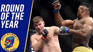 Stipe Miocic vs Francis Ngannou wins round of the year  Ariel Helwani’s MMA Show [upl. by Anawaj]