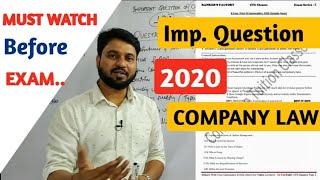 Important Question of Company Law l Bcom 2020 Exam l CTC Classes [upl. by Enyawud]