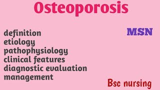 Osteoporosis bsc nursing [upl. by Maharba]