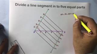 Division of a line segment in to five equal parts ideal maths lab with models and projects [upl. by Notac504]