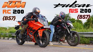 Pulsar NS200 BS7 vs KTM RC200 BS7 Drag Race [upl. by Haland]