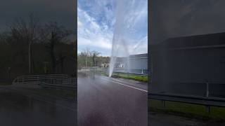 Water blowing from road waterfountain waterleakage watermaintenance [upl. by Ursuline758]