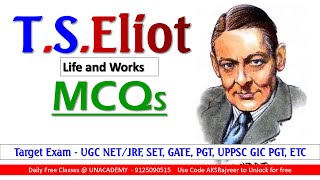 TS ELIOT MCQs  UGC NET SET GATE TGT PGT NVS KVS DSSB  AKSRajveer  Literature Lovers [upl. by Dric]