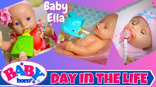 Baby Born Day In The Life Playing Feeding Changing  Bath With Baby Ella [upl. by Yelrah]