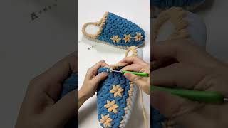 Handmade crochet knitted slipper patternshorts crochet crochetpatterns slippers knitting knit [upl. by Gale]