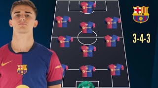 🚨 GAVIS BACK ✅ BARCELONA NEW PREDICTED LINEUP 343 WITH PABLO GAVI 🔥✅ [upl. by Fancie]