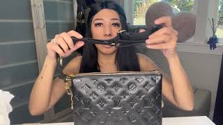 Purse Review Louis Vuitton Coussin PM  Black [upl. by Schwitzer]