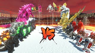 Albino KING KONG amp Ghidorah VS King MechaGodzilla amp GODZILLA 2014 Pink Edition in Ice Island  ARBS [upl. by Bolte]