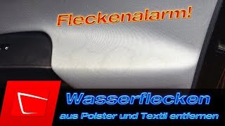 Wasserflecken in Polsterflächen entfernen  Innenraumreinigung  Türverkleidung reinigen [upl. by Goulden]