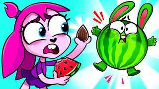 Can watermelon grow in my tummy 😱 belly buttons cartoon song [upl. by Nowaj]