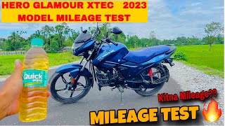 Hero Glamour Xtec 2023 Model Mileage Test  Glamour xtec 125 Mileage Test Hero Glamour Mileage Test [upl. by Bennie]