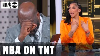 Shaqs Reaction To Being Left Off Of Candaces AllTime List Is Pure Comedy 😂😭  NBA on TNT [upl. by Lyrad58]