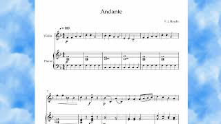 Andante Surprise Symphony  Franz Joseph Haydn Violin  Piano [upl. by Debbra]