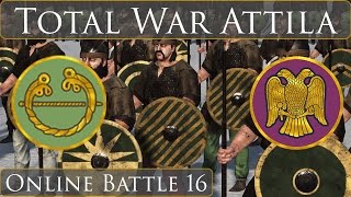 Total War Attila Online Battle 16 Burgundians vs ERE [upl. by Ardnekat]