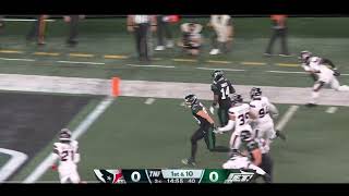 Malachi Corley DROPS BALL BEFORE SCORING For Touchback  New York Jets vs Houston Texans TNF [upl. by Jeralee]