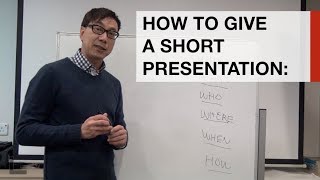 Learn how to give a 3 minute presentation in under 3 minutes [upl. by Zzaj]