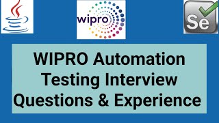 Wipro automation testing interview questions  wipro selenium testing interview questions [upl. by Easton689]