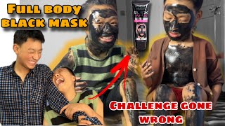 GORO HUNA LAI K K GARNU PARCHA 😂 FULL BODY BLACK MASK CHALLENGE GONE EXTREMELY WRONG  LAST HASIYO [upl. by Hakilam]