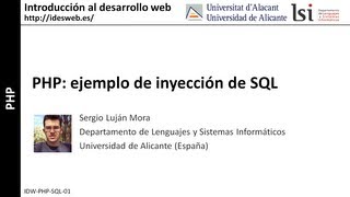 PHP ejemplo de inyección de SQL [upl. by Yonah]