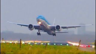 Dangerous Takeoff B777 Moments of Fear Defying the Wind [upl. by Gilbart]