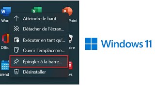 comment retirer et épingler une application dans la barre Des tâches windows11 [upl. by Nohsram]