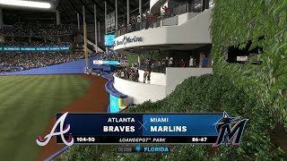 MLB The Show 24 PS5 Miami Marlins Season Game 154 ATL  MIA [upl. by Phoebe39]