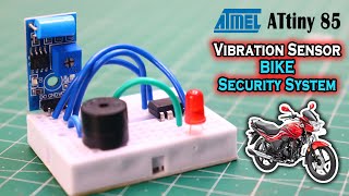 Attiny85 Vibration Sensor Security Alarm  Motorbike Security [upl. by Billy]