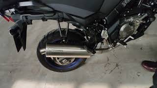 Suzuki DL VStrom 650 XT 2023  Storm sport exhaust by MIVV [upl. by Cordie]