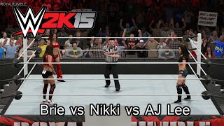 WWE 2K15 PS4 Nikki Vs Brie Vs AJ Lee CPU Simulation [upl. by Kronfeld883]