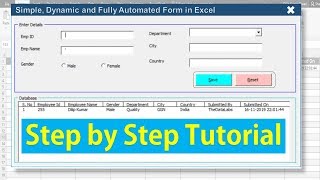 Fully Automated Data Entry User Form in Excel  Step By Step Tutorial [upl. by Ocir]