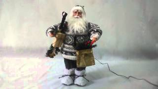 18quot White Gray Santa Claus Doll Collect Ornament Move Xmas Decor Holly SA1854 [upl. by Evaleen966]