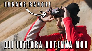 DJI Integra CUSTOM ANTENNA MOD Long Range Test amp Impressions [upl. by Ydnim]