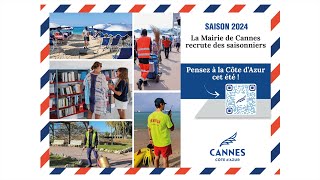 La Mairie de Cannes recrute des saisonniers [upl. by Aramois]