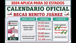 📌🎓Fecha de pagos 2024 ¿Cuándo y cómo se realizan los pagos de la Beca Benito Juárez [upl. by Teraj]