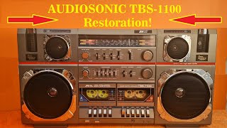 Audiosonic TBS 1100 Full restoration This is a very big boombox [upl. by Osborne]