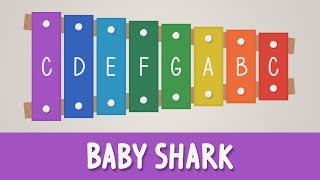 How to play Baby Shark on a Xylophone  Easy Songs  Tutorial [upl. by Tnecnivleahcim464]