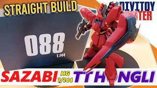 SAZABI HG 1144 TT HONGLI 088 STRAIGHT BUILD SAZABI GUNDAM CHAR AMURO [upl. by Anrol58]