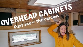 HOW to build the OVERHEAD CABINET storage in a self built CAMPERVAN conversion  part 1  the shell [upl. by Kavanagh]