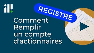 Comment remplir un compte dactionnaires [upl. by Nollad]