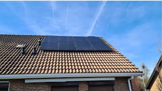 8 420wp Zonnepanelen plaatsen kabel aanleggen van dak naar meterkast aansluiten en aanpassen 3fasen [upl. by Villiers]