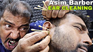 Asim Barber Ear Cleaning with Oil  Head amp Ear Massage  Hair Ear amp Neck Cracking  ASMR [upl. by Kleinstein]